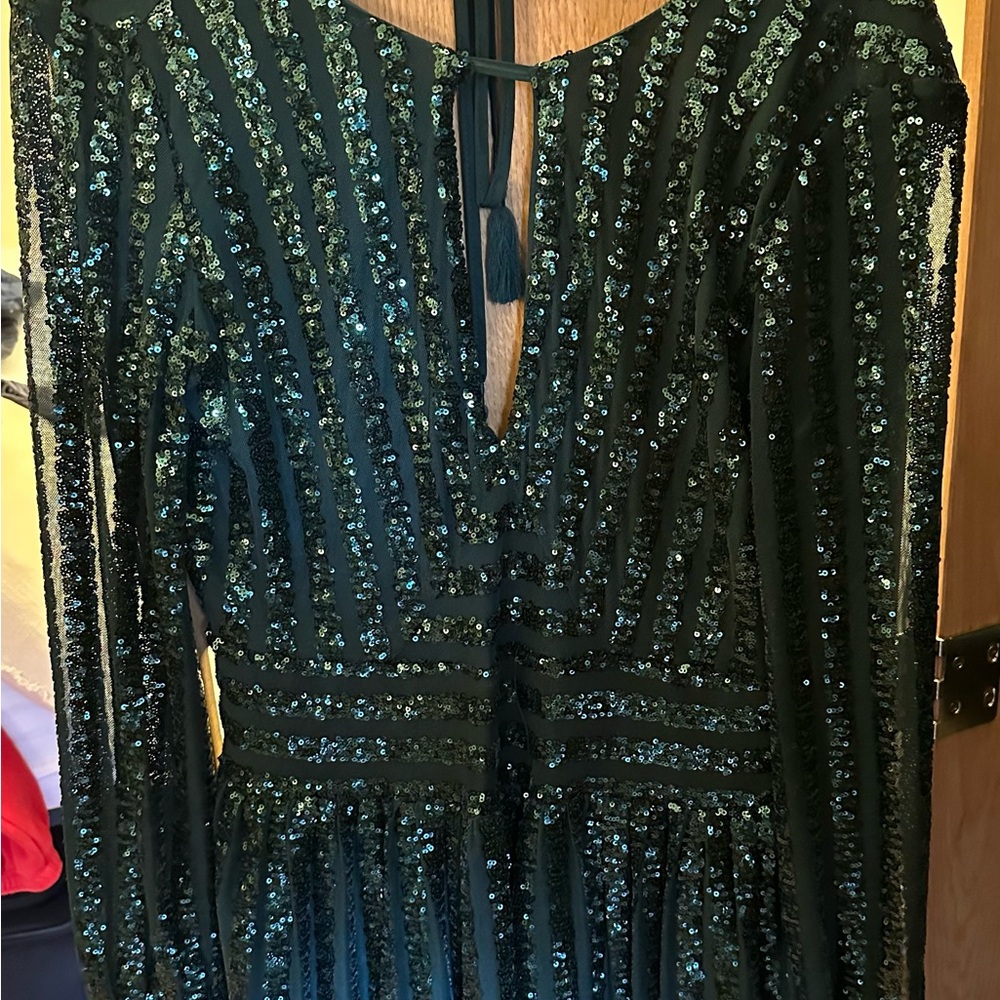 Anthropologie Sequin Open Back Dress